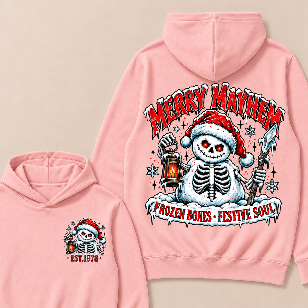 Merry Mayhem Frozen Bones · Festive Soul Custom Your Year Hoodie