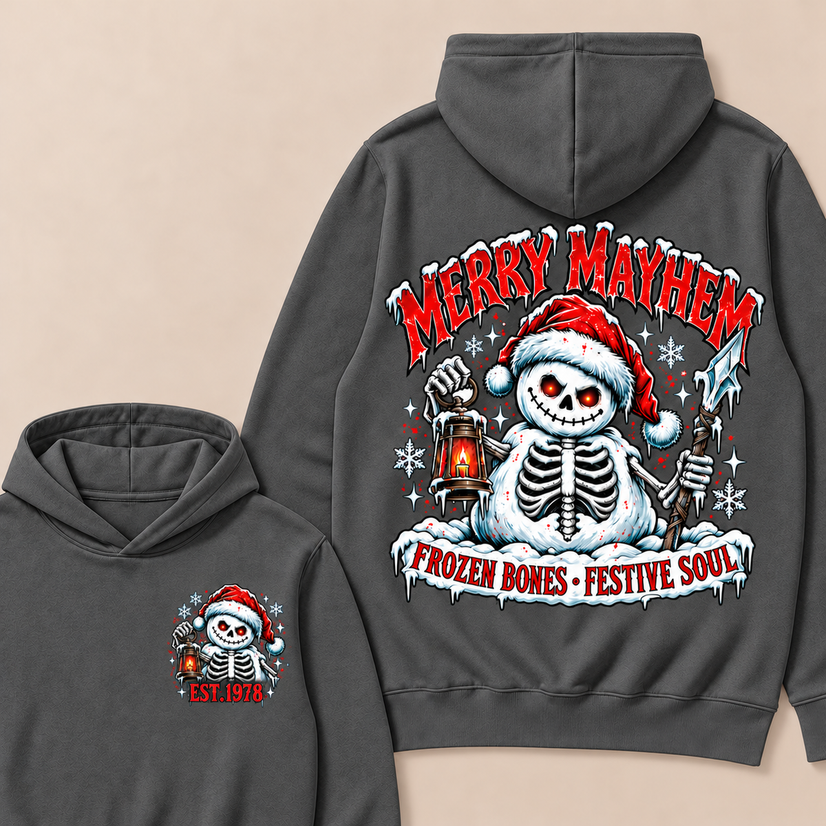 Merry Mayhem Frozen Bones · Festive Soul Custom Your Year Hoodie