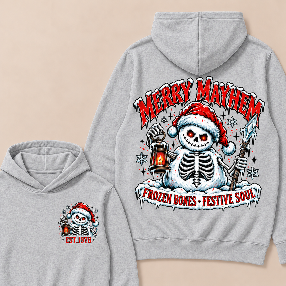 Merry Mayhem Frozen Bones · Festive Soul Custom Your Year Hoodie