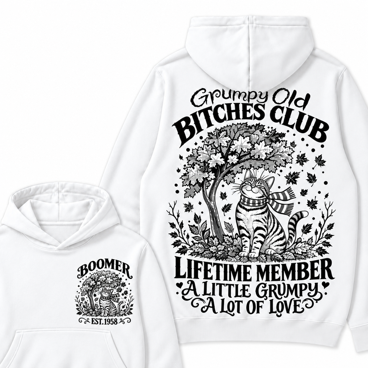 Custom Your Year Grumpy Old Bitches Club Lifetime Member Hoodie