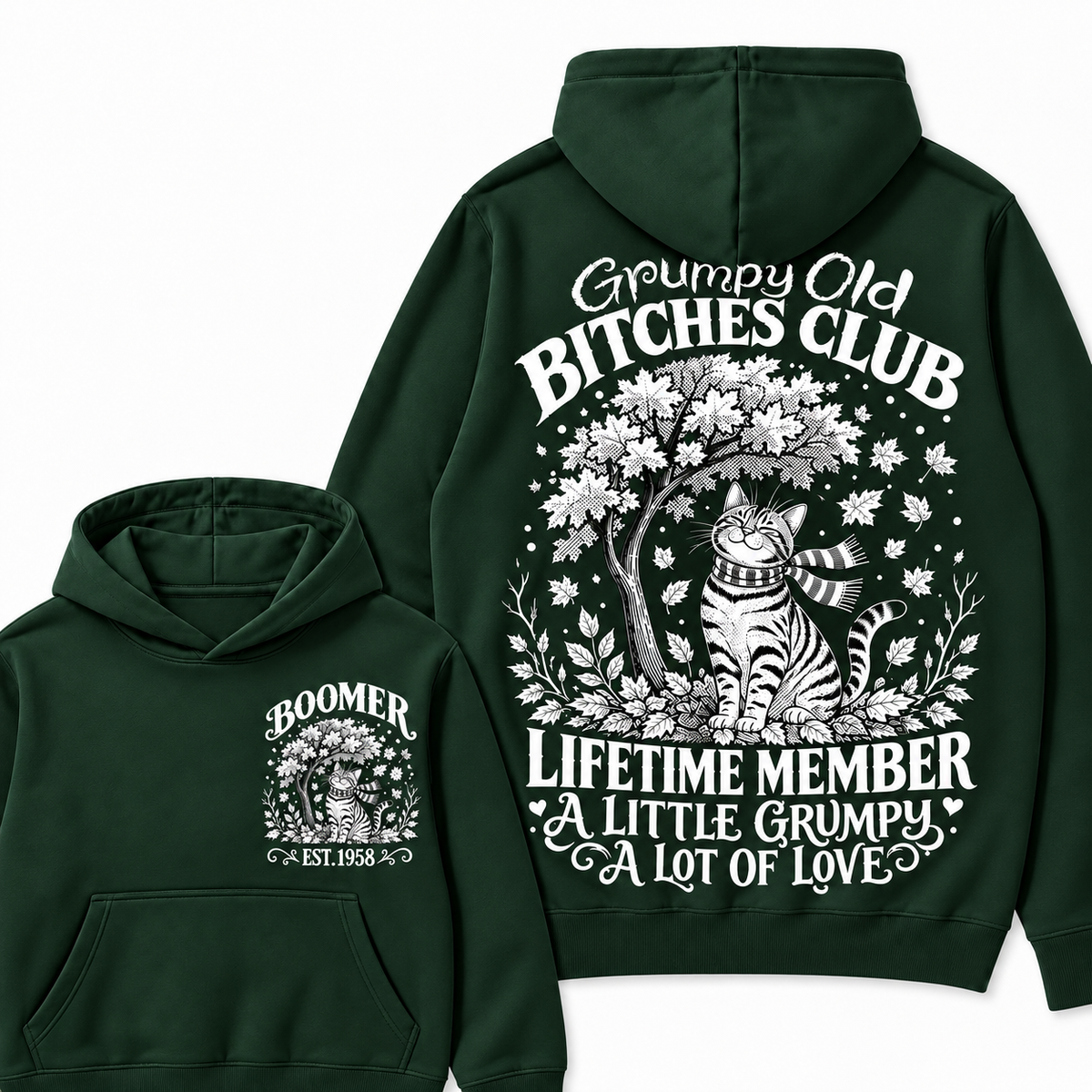Custom Your Year Grumpy Old Bitches Club Lifetime Member Hoodie