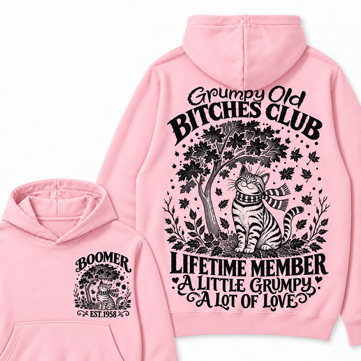 Custom Your Year Grumpy Old Bitches Club Lifetime Member Hoodie