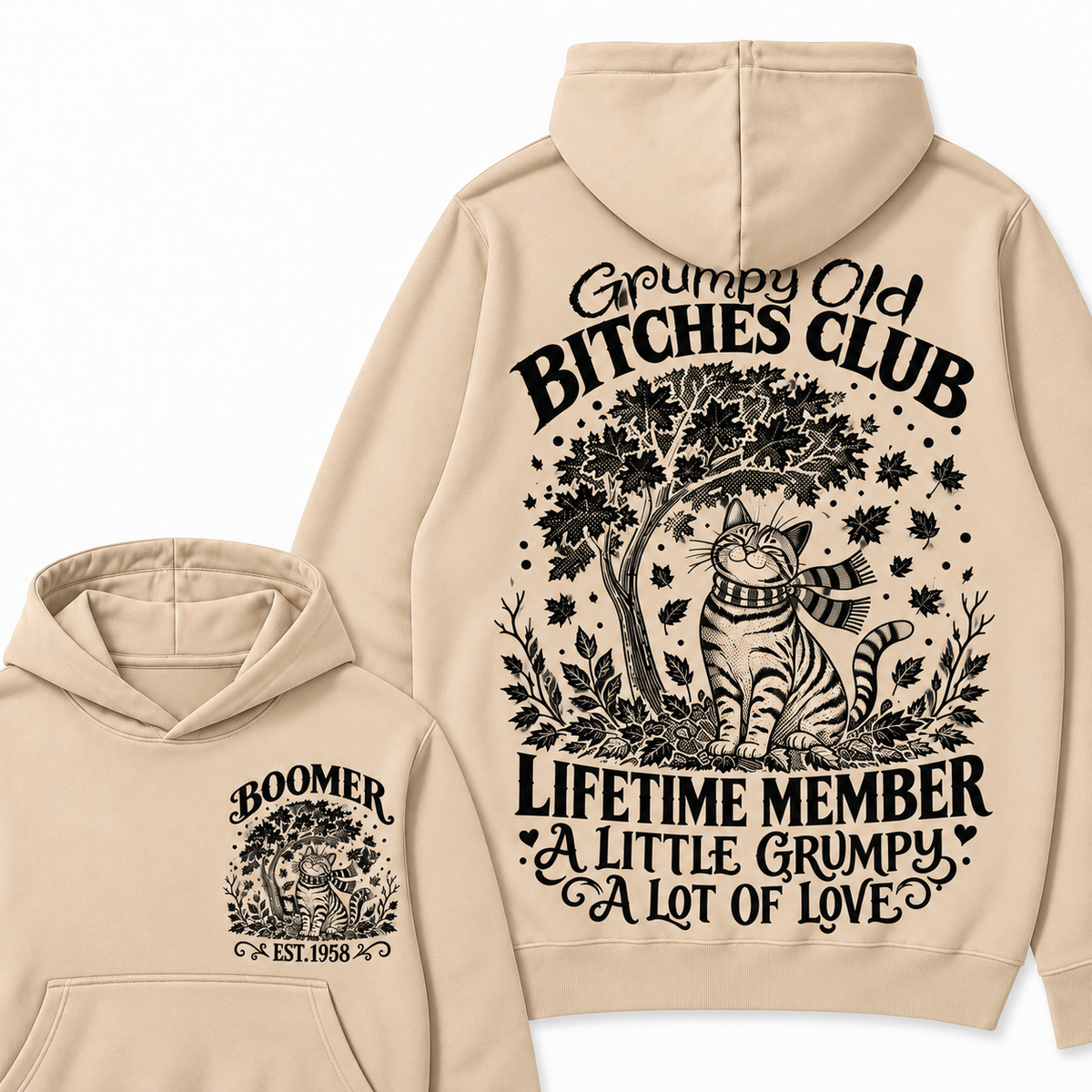 Custom Your Year Grumpy Old Bitches Club Lifetime Member Hoodie